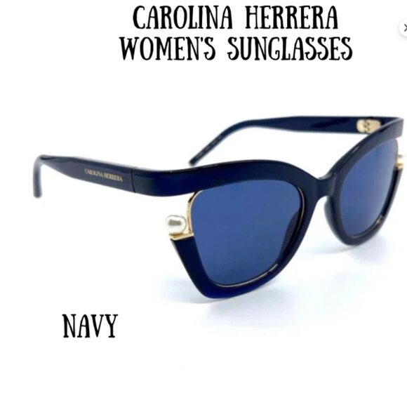 New CAROLINA HERRERA Sunglasses CH0002/S PJPKU NEW!!! Navy